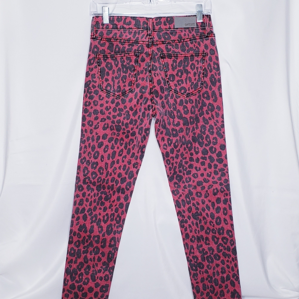 🤍NEW! Carmar Leopard RYAN slim mid-rise jeans Size 25 - Picture 2 of 9